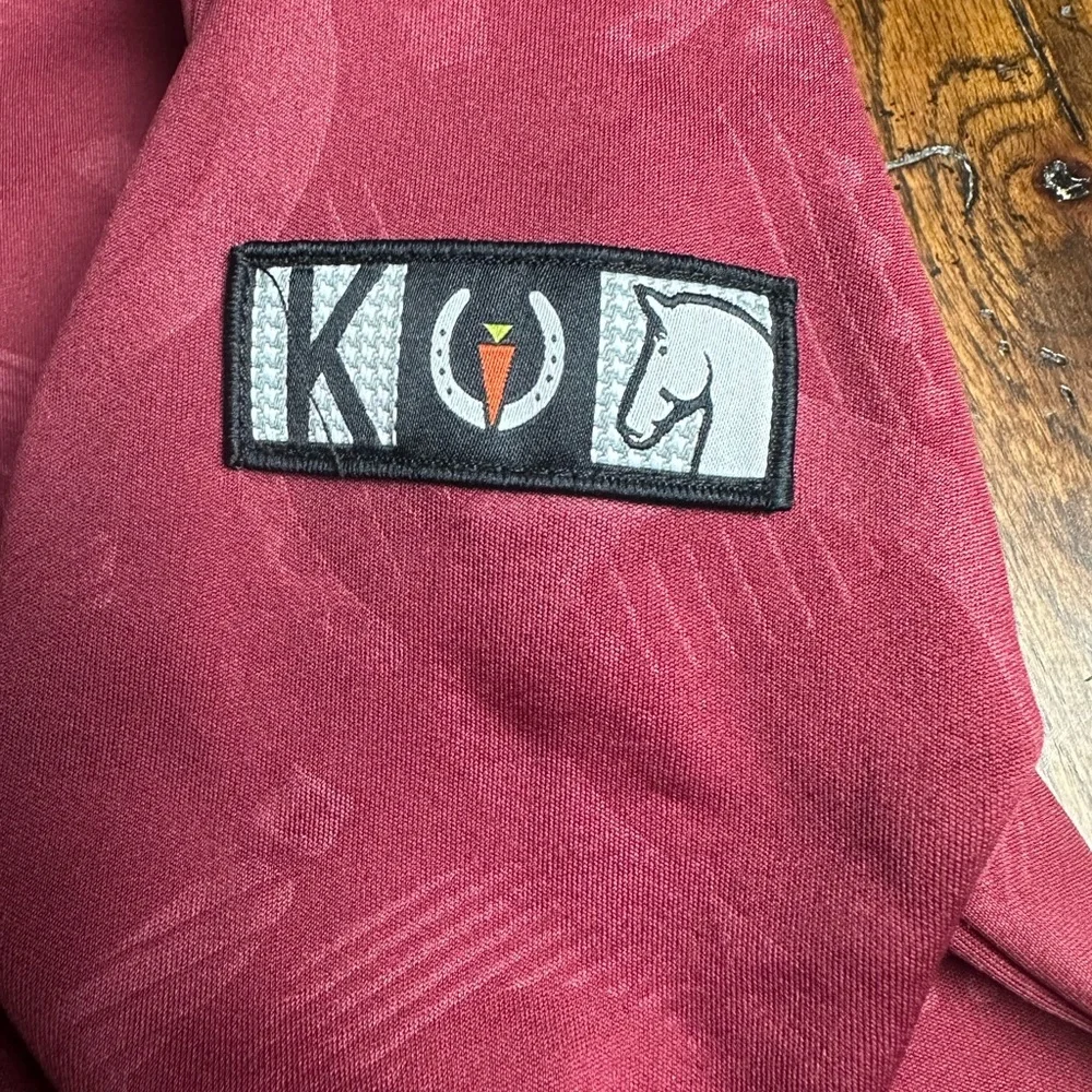 Maroon Girls Equestrian‎ Kerrits Coat XL Horseshoe Pattern
